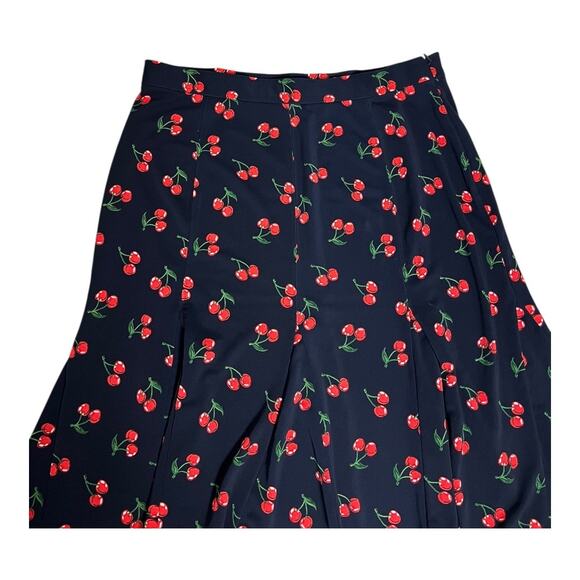 Talbots Cherry Print Womens skirt Flare Cherrygirl Cherries Secretary Office 8 - Picture 3 of 8